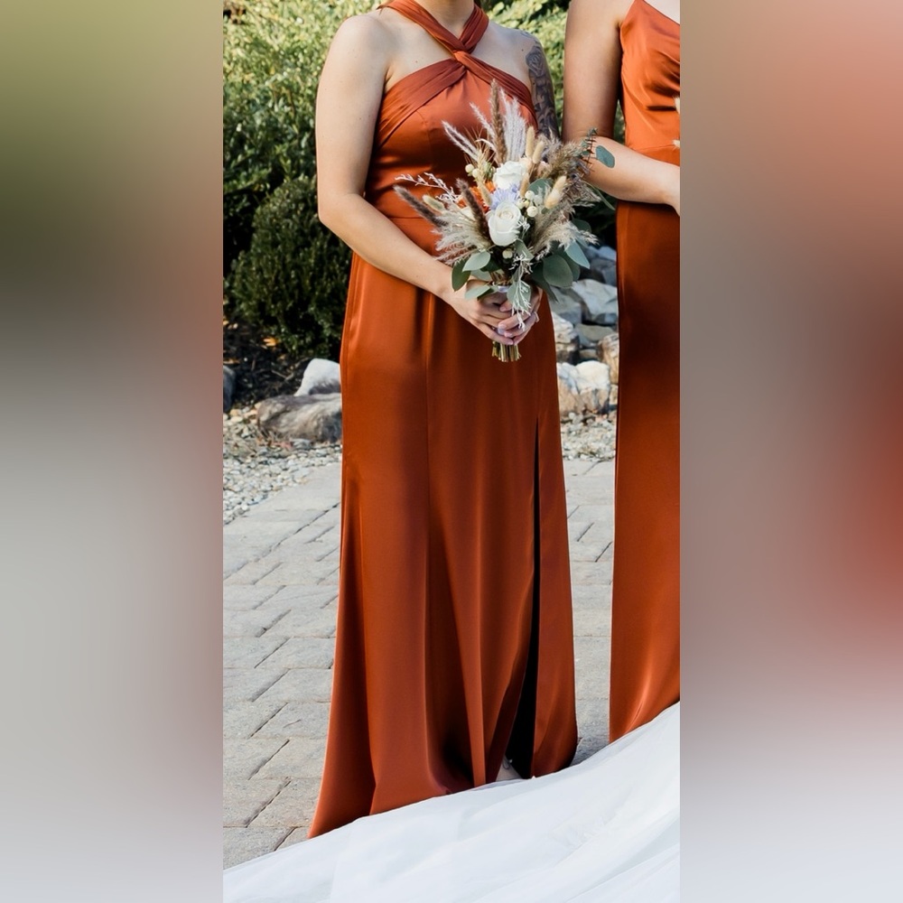 Azazie bridesmaid/formal dress RUE, color Auburn